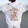 Rodeo Nana Western Cowboy Family Matching Mother's Day Women Oversized Hoodie Back Print White