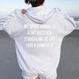 Sarcastic Raccoon Spirit Animal Women's Hoodie - Back Print White