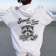 Sarcastic Raccoon Women's Hoodie - Sweet Yet Fierce Back Print White