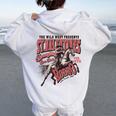 St Valentine’S Wild West Rodeo Vintage Western Horse Women Oversized Hoodie Back Print White