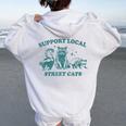 Support-Local-Street-Cat Vintage Raccoon Opossum Skunk Women's Hoodie Back Print White