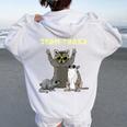 Team Trash Opossum Raccoon Rat Animals Garbage Gang Short Sleeve Women's Hoodie Back Print White