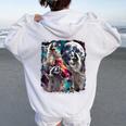 Three Racoon Moon 3 Racoon Moon Cursed Meme Women's Hoodie Back Print White