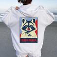 Trash Panda Women's Hoodie - Raccoon Lover Back Print White