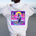 Vaporwave Raccoon Hoodie - Retro Synthwave Style for Women White