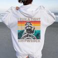 Vintage Raccoon Captain Hoodie - Women's Nautical Back Print White