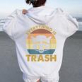 Vintage Raccoon Lovers Hoodie for Women - Retro Style Back Print White