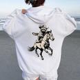 Vintage Western Raccoon Horse Rider Retro 90s Women's Hoodie White