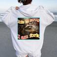 Women's Hoodie - Oddly Ironic Raccoon Meme | Comfy Back Print Fashion White
