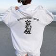 Women's Hoodie - Raccoon Cowboy Western Theme | Novelty Back Print White