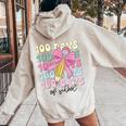 100 Days Of School Girls Coquette Bow 100Th Day Of School Women Oversized Hoodie Back Print Sand