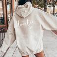 Auntie Christmas Mother's Day Birthday Nephew Niece Women Oversized Hoodie Back Print Sand