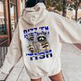Autistic Raccoon Rizz Women's Hoodie - Meme Back Print | Fun Design Sand