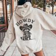 Cowboy Raccoon Women's Hoodie - Fun Back Print for Casual Wear Sand