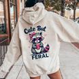 Cute Raccoon Hoodie - Funny Women's Summer Style with Back Print Sand