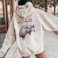 Fairy Godpossum Raccoon Hoodie for Women - Whimsical Back Print Sand
