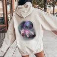Ferrets Howling At The Moon Shirt Ferret Women's Hoodie Back Print Sand