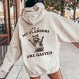 Flabbers Are Gasted Raccoon Hoodie for Women | Fun & Cozy Back Print Sand
