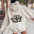 It's Called Trash Can Not Trash Cannot Funny Racoon Women's Hoodie Back Print Sand