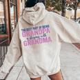 La Mejor Parte De Ser Abuelo Es Dormir Con La Abuela Women Oversized Hoodie Back Print Sand