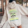 Raccoon Back Print Hoodie - Cozy Women's Sweatshirt | Fun Wildlife Design Sand
