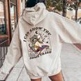 Raccoon Hoodie for Women - Back Print | Whimsical Urban Design Sand