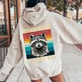 Raccoon Hoodie for Women | Retro Vintage Back Print | Unisex Style Sand