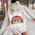 Raccoon Lover Vintage Retro Women's Hoodie - Back Print Charm Sand