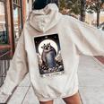 Raccoon Lovers Tarot Women's Hoodie - Mystical Back Print Sand