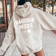 Raccoon Mode Women's Hoodie - Animal Lover Back Print Sand