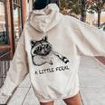 Raccoon Moon Women's Hoodie | Back Print Trash Panda Charm Sand
