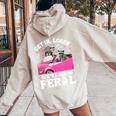 Raccoon Opossum Meme Women's Hoodie - Fun & Playful Back Print Sand