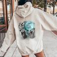 Raccoon Shirt 3 Racoons Howling At Moon Weird Cursed Women's Hoodie Back Print Sand