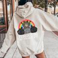 Raccoon Street Cat Hoodie | Fun Back Print for Men, Women & Kids Sand