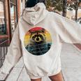 Raccoon Themed Women's Hoodie - Fun Back Print for Wildlife Lovers Sand