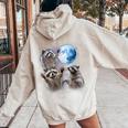 Raccoon Women's Hoodie - Back Print | Moon Howl Design Sand