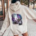 Raccoons Howling At The Moon Shirt Raccoon Women's Hoodie Back Print Sand