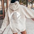 Racoon Playing Guitar With Moon Raccoon Meme Guitarist Women's Hoodie Back Print Sand