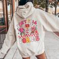 Therapy Team Physical Therapy Ot Valentine Fall Prevention Women Oversized Hoodie Back Print Sand