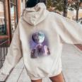 Rats Howling Moon Women's Hoodie - Lunar Themed Back Print Sand