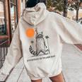 Retro 90s Raccoon Women's Hoodie - Fun Trash Panda Back Print Sand