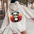 Retro Panda In Sunglasses BBQ Pool Party Panda Women's Hoodie Back Print Sand