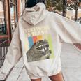 Retro Raccoon Lover Hoodie for Camping | Women's Back Print Sand