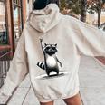 Retro Raccoon Rock Music Men Kids Women Raccoon Women's Hoodie Back Print Sand