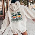 Retro Raccoon Sunglasses Hoodie - Animal Lover Back Print for Women Sand