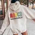 Rock Abcd Out Of School Kindergarten Teacher Appreciation Women Oversized Hoodie Back Print Sand