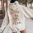 Rodeo Nana Western Cowboy Family Matching Mother's Day Women Oversized Hoodie Back Print Sand
