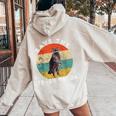 Save The Trash Panda Raccoon Animal Retro Vintage Sunset Women's Hoodie Back Print Sand