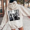 Scared Raccoon Selfie With Sasquatch Bigfoot Raccoon Women's Hoodie Back Print Sand