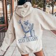 Stay Trashy Raccoon Halloween Women's Hoodie with Back Print Sand